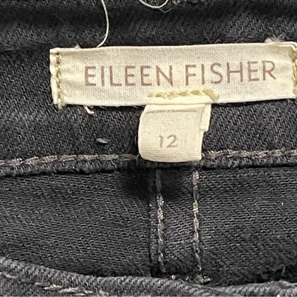 Eileen Fisher Organic Cotton Black Slim Jeans Size 12 - Picture 6 of 6